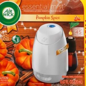 Air Wick Essential Mist Starter Kit (Diffuser + Refill), Pumpkin Spice, Fall scent, Fall spray, Essential Oils Diffuser, Air Freshener