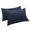 Amazon Basics Lightweight Super Soft Easy Care Comfortable Microfiber Pillow case, Pillow Not Included, Standard, Navy Blue, Pack of 2, 30" L x 20" W