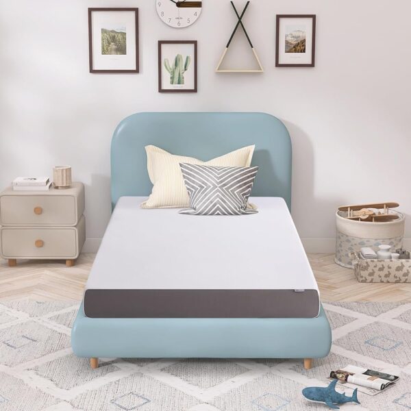 Amazon Basics Memory Foam Mattress, Soft Plush Feel, 6 Inch, Twin, White/Grey