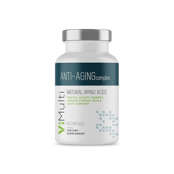 Anti-Aging Natural Amino Acid Supplement for Longevity – Supports Immune Health, Increased Energy, Smoother Skin Tone and Restorative Sleep - 60 Capsules