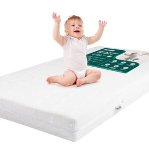 BABELIO Breathable Crib Mattress, Dual-Sided Memory Foam Toddler Mattress, Waterproof Baby Mattresses for Crib and Toddler Bed, Removable and Machine Washable Mattress Cover,...