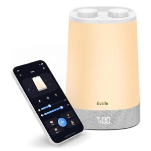 Baby Sound Machine, Nursery Night Light for Kids, Alarm Clock, White Noise Machine for Sleeping, Baby Shusher, OK to Wake Clock for Toddlers, APP Control, Fan Rain Wave, Sleep...