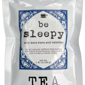 BE SLEEPY Bedtime Tea with Valerian, Chamomile, Lavender, and Kava 40g (1.41oz) - Invoke a Restful Night's Sleep with this Calming Caffeine Free Herbal Tea