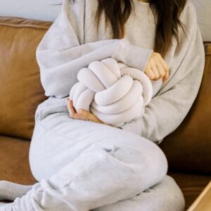 Bearaby Hand-Crafted Knot Pillow Ball - Relieve Stress with Oeko-TEX Certified Organic and Gently Weighted Material - Handcrafted Throw Pillows from Natural Latex Foam...