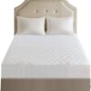 Beautyrest Cotton Blend Heated Mattress Pad Secure Comfort Technology - Luxury Quilted Electric Mattress Pad with Deep Pocket - 5-Setting Heat Controllers, Queen, White