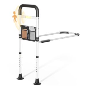 Bed Rails Elderly Adults: Side Assist Grab Bar Handrails for Seniors with Motion Sensor LED Light - Adjustable Bed Cane Portable Guard Handle Bedside Railing - Fits Twin Full...