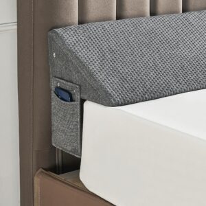 Bed Wedge Pillow for Headboard Gap Filler(60"x6"x10") Mattress Gap Filler(0-8") Bed Wedge for Headboard Gap Between Your Headboard and Mattress Dark Grey