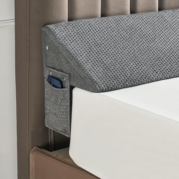 Bed Wedge Pillow for Headboard Gap Filler(60"x6"x10") Mattress Gap Filler(0-8") Bed Wedge for Headboard Gap Between Your Headboard and Mattress Dark Grey