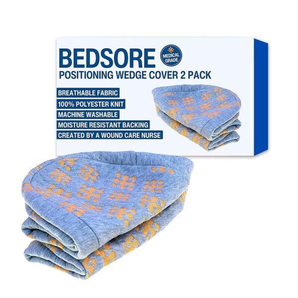 Bedsore Rescue Fitted Cover for Positioning Wedge Cushion - 2-Pack for Standard & Large Size Wedges – Quilted Non-Slip Polyester – Machine Washable - Wedge NOT Included
