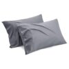 Bedsure Cooling Pillow Cases Queen Size Set of 2, Rayon Derived from Bamboo Cooling Pillowcases for Hot Sleepers, Soft & Silky Pillow Covers with Envelope Closure, Dark Grey,...