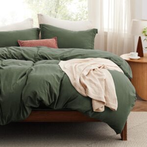 Bedsure Duvet Cover Queen Size with Fitted Sheet - Soft Prewashed Queen Duvet Cover Set, 4 Pieces, Includes 1 Duvet Cover 90x90 Inches with Zipper Closure, 2 Pillow Shams, 1...