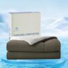 BedTreat Cooling Comforter Queen Size Cool Comforters for Hot Sleepers Cooling Blanket Breathable Comforter Summer Bedding Light Gray and Dark Gray