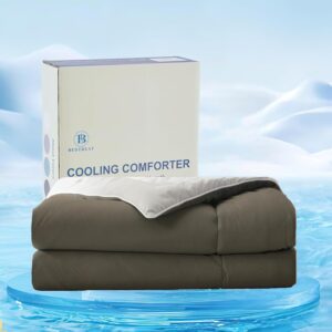 BedTreat Cooling Comforter Queen Size Cool Comforters for Hot Sleepers Cooling Blanket Breathable Comforter Summer Bedding Light Gray and Dark Gray