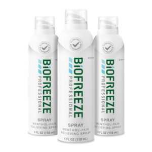 Biofreeze Professional Strength Pain Relief Aerosol Spray, Knee & Lower Back Pain Relief, Sore Muscle Relief, Neck Pain Relief, FSA Eligible, Biofreeze Menthol Spray, 4 Fl Oz...