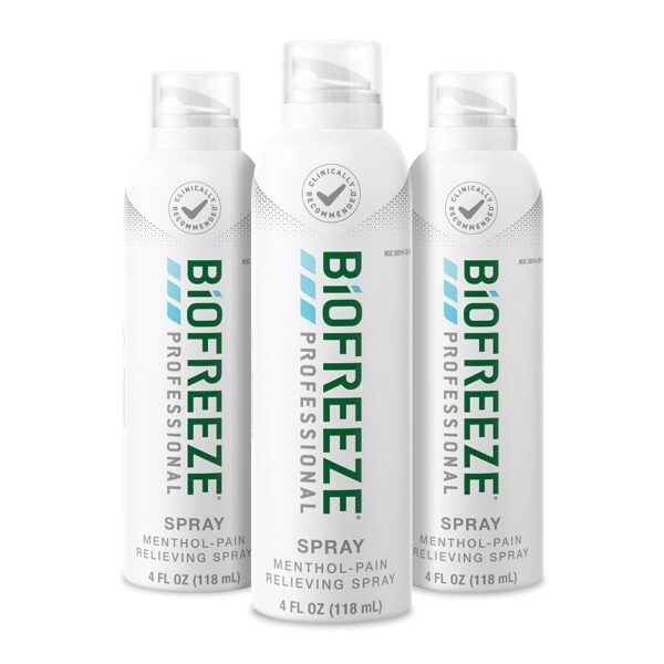 Biofreeze Professional Strength Pain Relief Aerosol Spray, Knee & Lower Back Pain Relief, Sore Muscle Relief, Neck Pain Relief, FSA Eligible, Biofreeze Menthol Spray, 4 Fl Oz...
