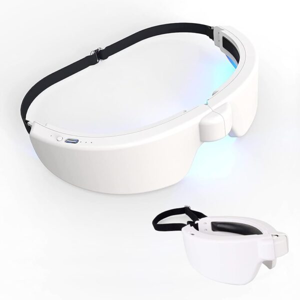 Blue Light Therapy Glasses, UV-Free Portable Light Therapy Lamp with Timer Function, Happy Mood Light Glasses for Sleep Disorder, Winter Blues, Low Energy, Jet Lag and Shift...