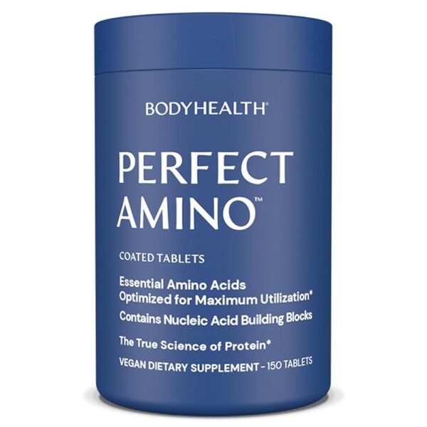 BodyHealth PerfectAmino (150 ct) Easy to Swallow Tablets, Essential Amino Acids Supplement with BCAAs, Vegan Protein for Pre/Post Workout & Muscle Recovery with Lysine,...