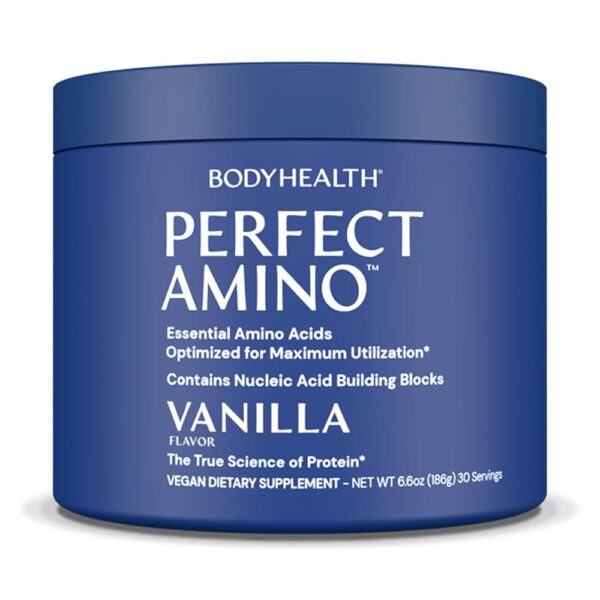 BodyHealth PerfectAmino Powder - BCAA and EAA Powder for Pre and Post Workout - Amino Acid Energy Drink Powder for Men and Women to Support Lean Muscle and Recovery - Vanilla -...