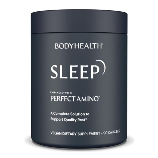 BodyHealth Sleep, Healthy Sleep Ultra, Nighttime Sleep Aid, Sleep Supplements for Adults, 3 mg Melatonin, Non Habit Forming Sleep Pills Enhanced with PerfectAmino (90 Capsules)