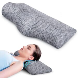 Cervical Neck Pillows for Pain Relief Sleeping, High-Density Memory Foam Pillow Neck for Bolster Support and Shoulder Relaxer, Decompression Devices Orthopedic Roll Pillow for...