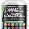 Clean Nutraceuticals GABA 750mg 5 HTP 200mg L Tryptophan 500mg L Theanine 200mg Ashwagandha 3000mg SAM-e L-Glycine - Mood Support Vitamins for Women and Men with L-Tyrosine - Count