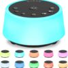 Color Noise Sound Machines with 10 Colors Night Light 25 Soothing Sounds and Sleep White Noise Machine 32 Volume Levels 5 Timers Adjustable Brightness Memory Function for Adults...
