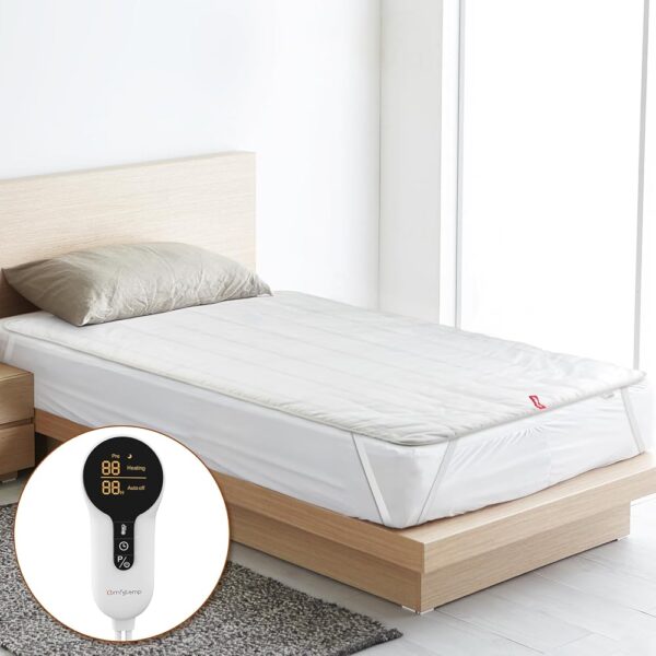Comfytemp Heated Mattress Pad Twin Size, Body-Foot Temp Diff Design & Preheat Function & Smart Downshift, Water-Resistant Single Bed Heater -12 Heat & Timers Settings, Non-Slip...