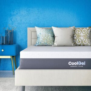 COOL GEL Classic Brands Ventilated Memory Foam 12-Inch Mattress, CertiPUR-US Certified, Mattress in a Box, Queen, White