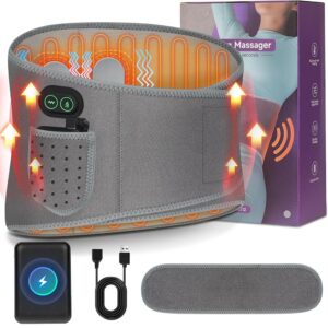 Cordless Heating Pad for Back Pain Relief,60” Large Portable Lower Back Massager with 3 Vibration and 3 Heat,Wearable Heating Pads for Cramps,8000mAh Portable Power Supply...