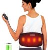 Cordless Heating Pad with Massager for Back Pain Relief, CooCoCo FSA HSA Eligible Portable Lower Back Massager with Heat, Rechargeable Heat Pad for Period Cramps, Lumbar,...