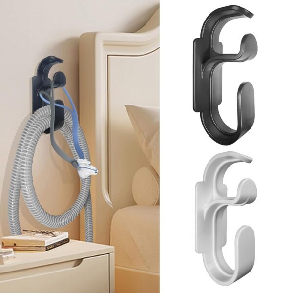 CPAP Hose Holder for Bed, 2 Pack CPAP Hook CPAP Hose Hanger with Anti-Unhook Feature, CPAP Mask Hook & CPAP Tubing Holder, CPAP Supplies Prevents Hose Tangle for Better Sleep