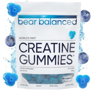 Creatine Gummies for Men & Women - Creatine Monohydrate, L-Theanine, L-Tyrosine & B12 for Muscle Growth, Strength, Focus, Energy & Health - Low Calorie, Sugar-Free, Vegan &...
