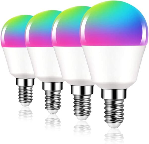 DOGAIN E12 Smart Light Bulbs, A15 Small Smart Bulb 6W=40W Compatible with Alexa, Google Home WiFi-Bluetooth RGB Color Changing Lights 500LM Candle Base Ceiling Fan Light Bulbs...