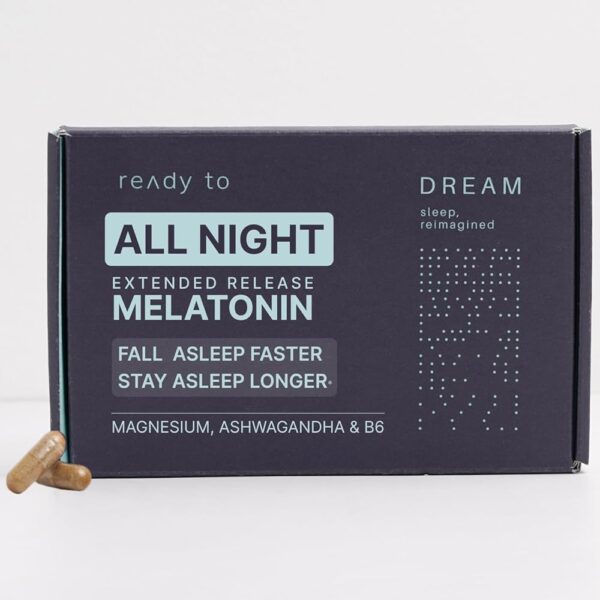 Dream Natural Sleep Aid for Adults | 7 Hour Time Release Melatonin, Magnesium, Sensoril® Ashwagandha, B6 & Chamomile Sleep Supplements | Non-Habit Forming Calm Sleeping Pills |...