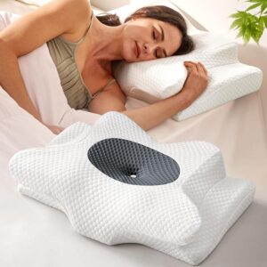 Dream Without Pain Cervical Neck Pillow for Sleeping, Ergonomic Side Sleeper Pillows for Adults, Cooling Orthopedic Pillow for Neck Relief Support, Memory Foam Pillows Back...