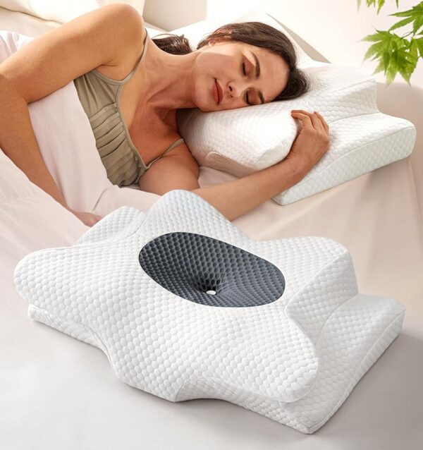 Dream Without Pain Cervical Neck Pillow for Sleeping, Ergonomic Side Sleeper Pillows for Adults, Cooling Orthopedic Pillow for Neck Relief Support, Memory Foam Pillows Back...