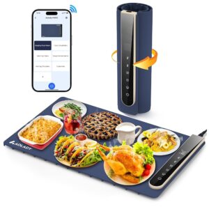 Electric Food Warming Mat for Buffet: Smart Food Warmer with App Control - Silicone Heating Mat for Food Portable Warming Trays for Parties to Keep Warm Heating Tray for...