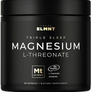ELMNT Triple Sleep Magnesium Threonate w. Apigenin, Theanine & Magtein Magnesium L-Threonate - Highest Absorption Magnesium Supplement Capsules Natural Sleep Aid for Deep Sleep...