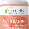 EZ Melts Dissolvable L-Theanine 200 mg, Sugar-Free, 1-Month Supply