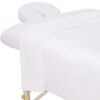 ForPro Professional Collection Premium Microfiber 3-Piece Massage Sheet Set, White, Ultra-Light, Stain, and Wrinkle-Resistant includes Massage Flat and Fitted Sheet and Massage...