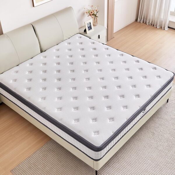 Full Size Mattress, 12 inch Hybrid Mattress in a Box, Full Mattress Medium Firm, Pressure Relief & Motion Isolation, Gel Memory Foam Mattress Pocket Springs, CertiPUR US...