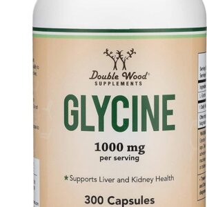 Glycine Supplement - 1,000mg Glycine Powder per Serving (300 Capsules) The Relaxing Amino Acid (Glicina) (Third Party Tested, Gluten Free, Non-GMO) by Double Wood