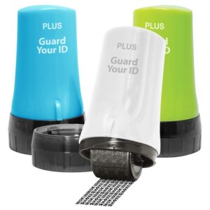 Guard Your ID Advanced 2.0 Roller 3-Pack for Identity Theft Protection, Confidential Security Stamp Mixed Color Kit (Turquoise, Green, White)