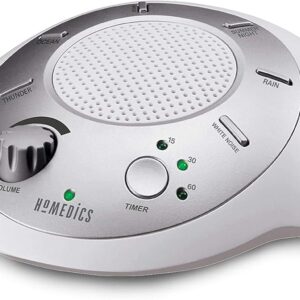 Homedics SoundSleep White Noise Sound Machine, Silver, Small Travel Sound Machine with 6 Relaxing Nature Sounds, Portable Sound Therapy for Home, Office, Nursery, Auto-Off...