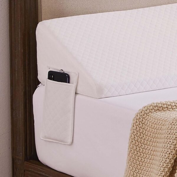 Homemate King Size（76"x10"x6"） Bed Wedge Pillow for Headboard - Bed Gap Filler(0-8") - Triangle Bloster Pillow Wedge (White)