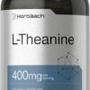 Horbäach L-Theanine 400mg | 400 Capsules | High Potency Supplement | Non-GMO & Gluten Free