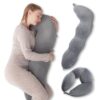 HugPillow Weighted Memory Foam Multi-Functional Body Pillow with Fleece Cover, Side Sleeper Body Pillow, Long Firm Bed Pillow, Machine Washable Cover