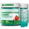 Magnesium Glycinate Gummies 400mg for Adults & Kids,90 Sugar Free Magnesium Gummies with 200mg Magnesium L-Threonate,Ashwagandha,for Sleep,Stress & Muscle,Relief (90 Count,...