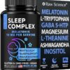 Melatonin 10mg Sleep Supplement - L Theanine, GABA Calm, L-Tryptophan - Deep Sleep Supplements for Adults with Ashwagandha, Passion Flower, Lemon Balm, Chamomile, Magnesium...