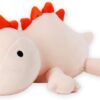 MerryXD Weighted Dinosaur Plush Pillow, Pink 16 Inch Weighted Dino Plushie and Throw Pillows, Super Soft Cartoon Hugging Toy Gifts for Kids & Adults, 1.6 lbs